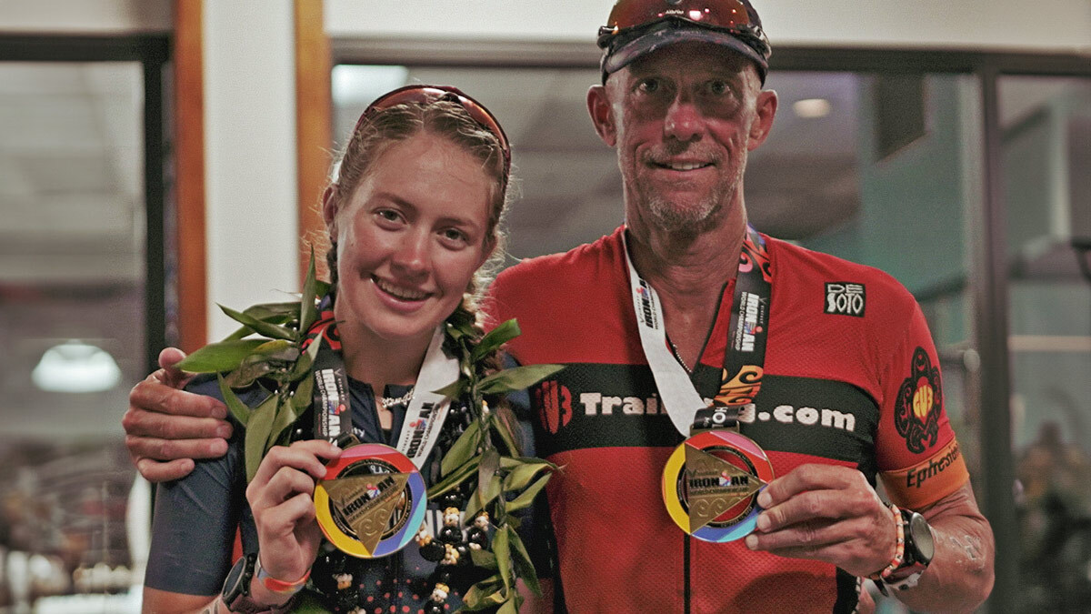 Ironamn World Championship Kona Finisher Adrienne Bunn And Her Coach Doug Gurthrie