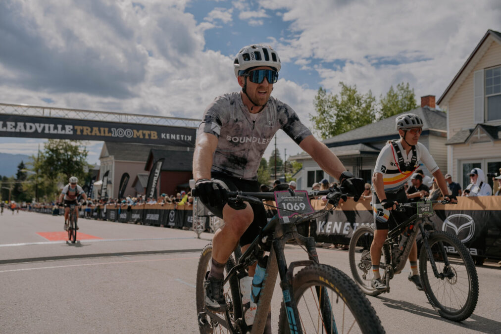 Boundless Cycling Athlete At Leadville Life Time Event Finishing The Race