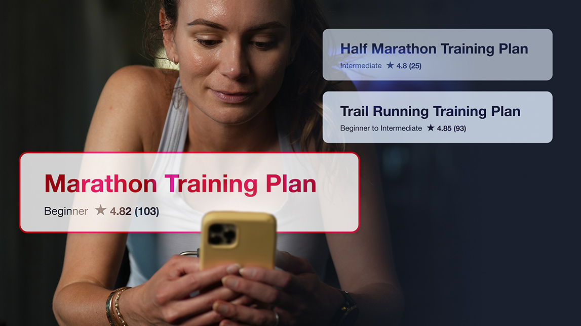 Female Athlete Browsing Running Training Plans On Trainingpeaks.